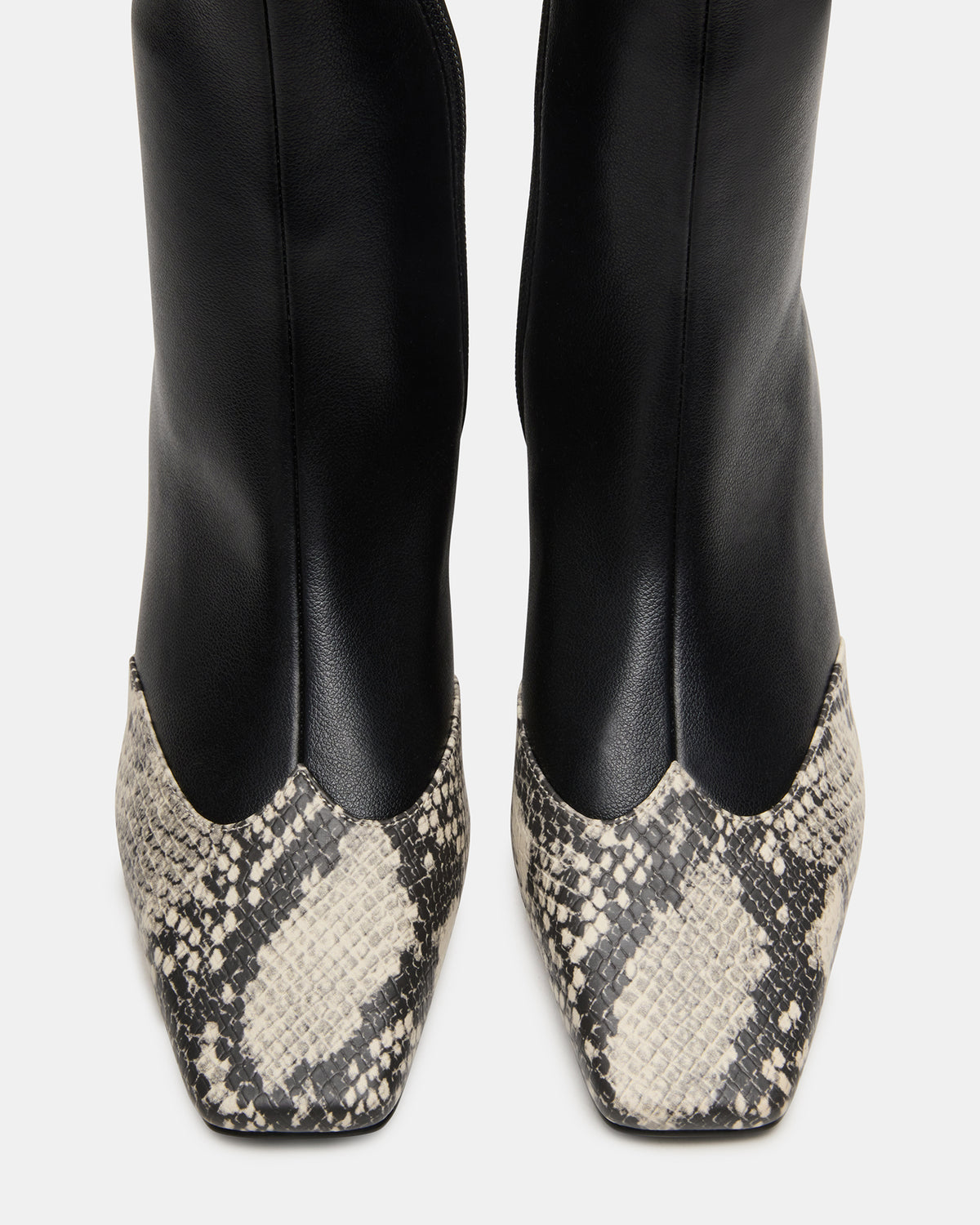 JETER Black Snake Square-Toe Women's Ankle Boot Steve Madden BLACK SNAKE