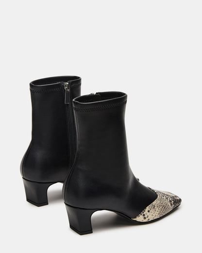 JETER Black Snake Square-Toe Women's Ankle Boot Steve Madden BLACK SNAKE