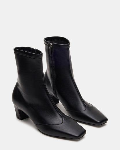 JETER Black Square-Toe Women's Ankle Boot Steve Madden BLACK