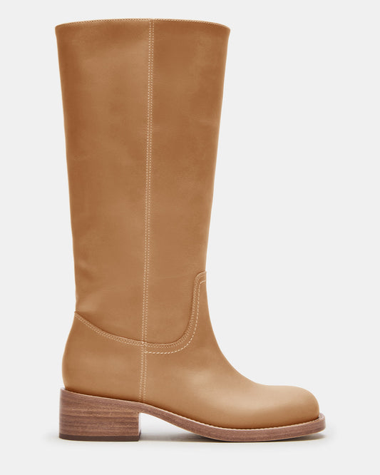 RIGGS Banana Leather Wide Calf Square-Toe Women's Boot Steve Madden BANANA LEATHER