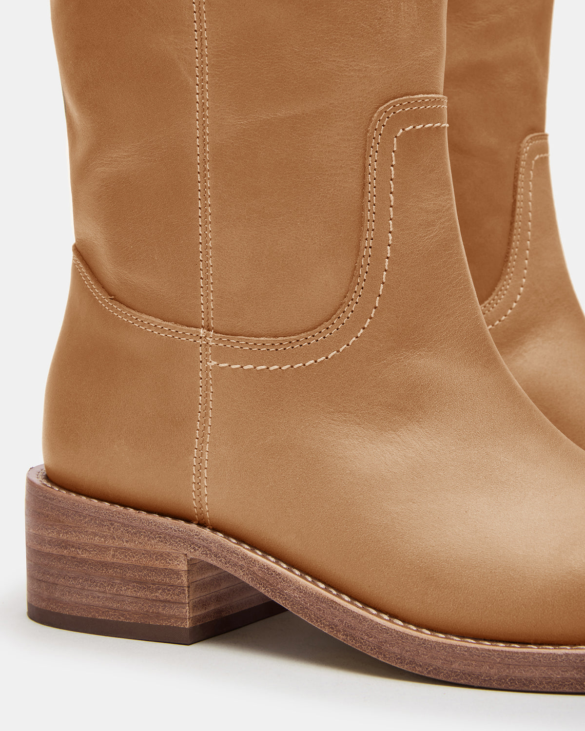 RIGGS Banana Leather Wide Calf Square-Toe Women's Boot Steve Madden BANANA LEATHER