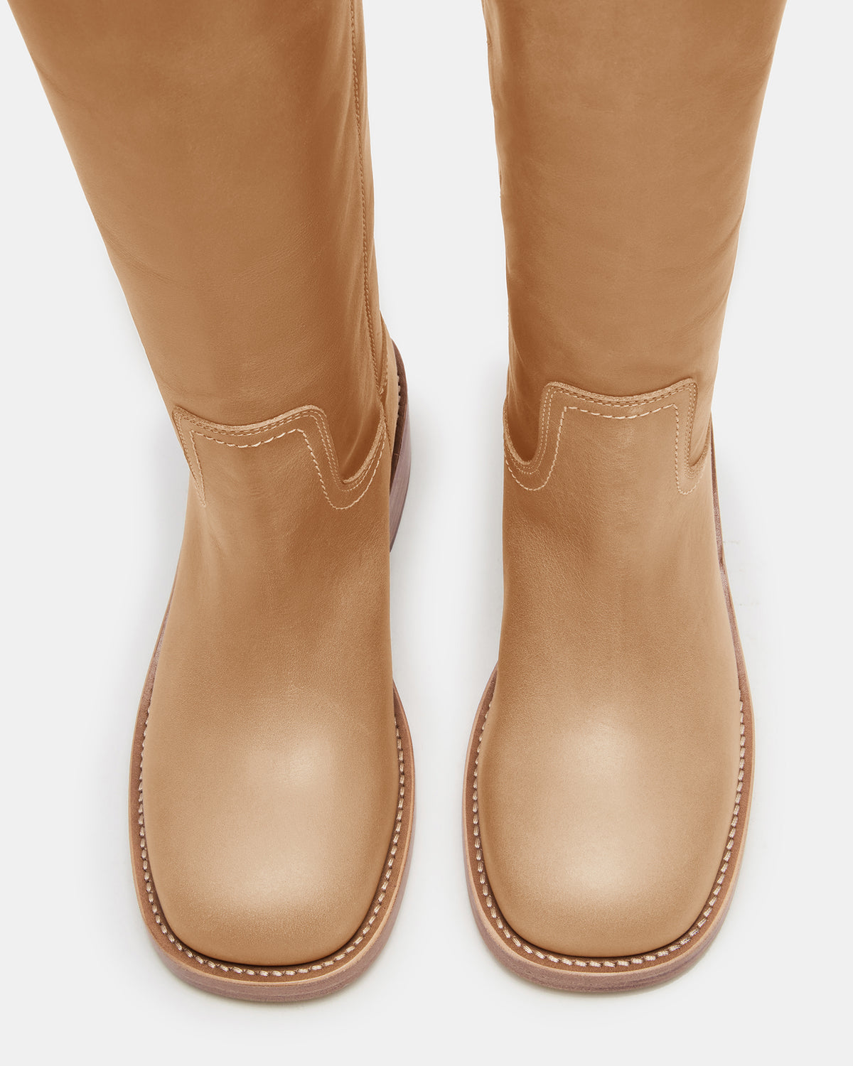 RIGGS Banana Leather Wide Calf Square-Toe Women's Boot Steve Madden BANANA LEATHER