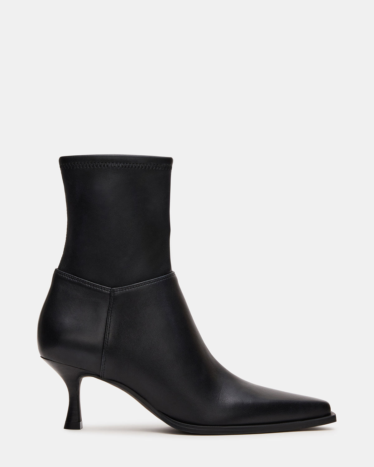 STASIA Black Pointed-Toe Kitten Heel Women's Ankle Boot Steve Madden BLACK
