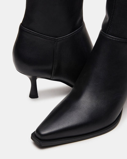 STASIA Black Pointed-Toe Kitten Heel Women's Ankle Boot Steve Madden BLACK