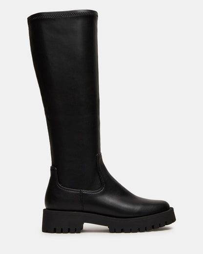 LABELLE Black Knee-High Lug Platform Women's Boot Steve Madden BLACK