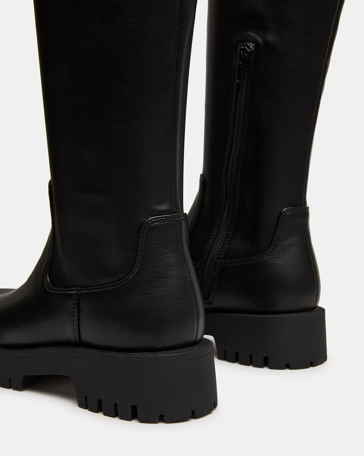 LABELLE Black Knee-High Lug Platform Women's Boot Steve Madden BLACK