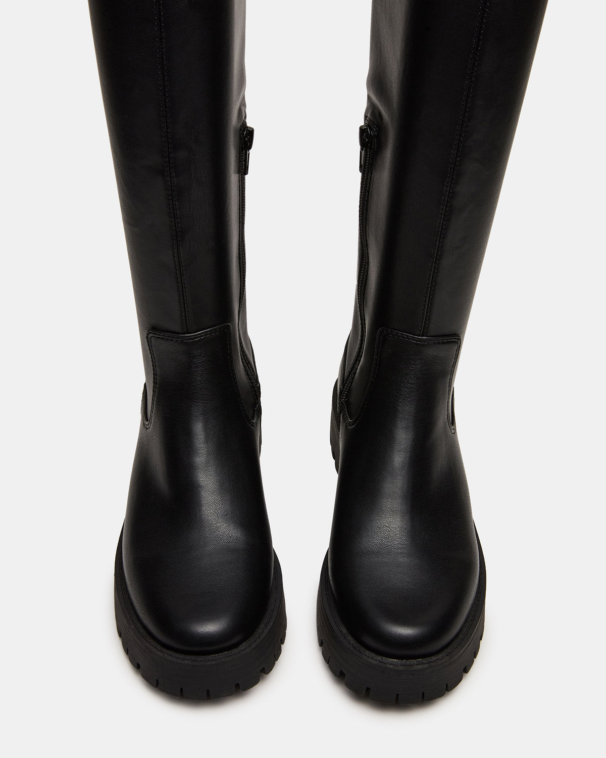 LABELLE Black Knee-High Lug Platform Women's Boot Steve Madden BLACK