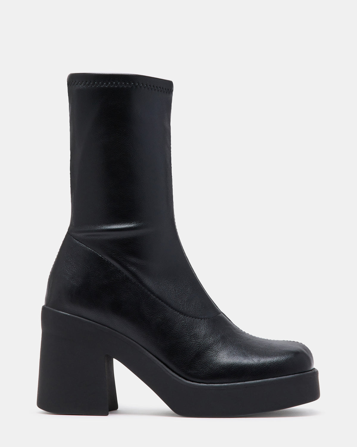 KLAYTON Black Platform Ankle Boot | Women's Booties Steve Madden BLACK