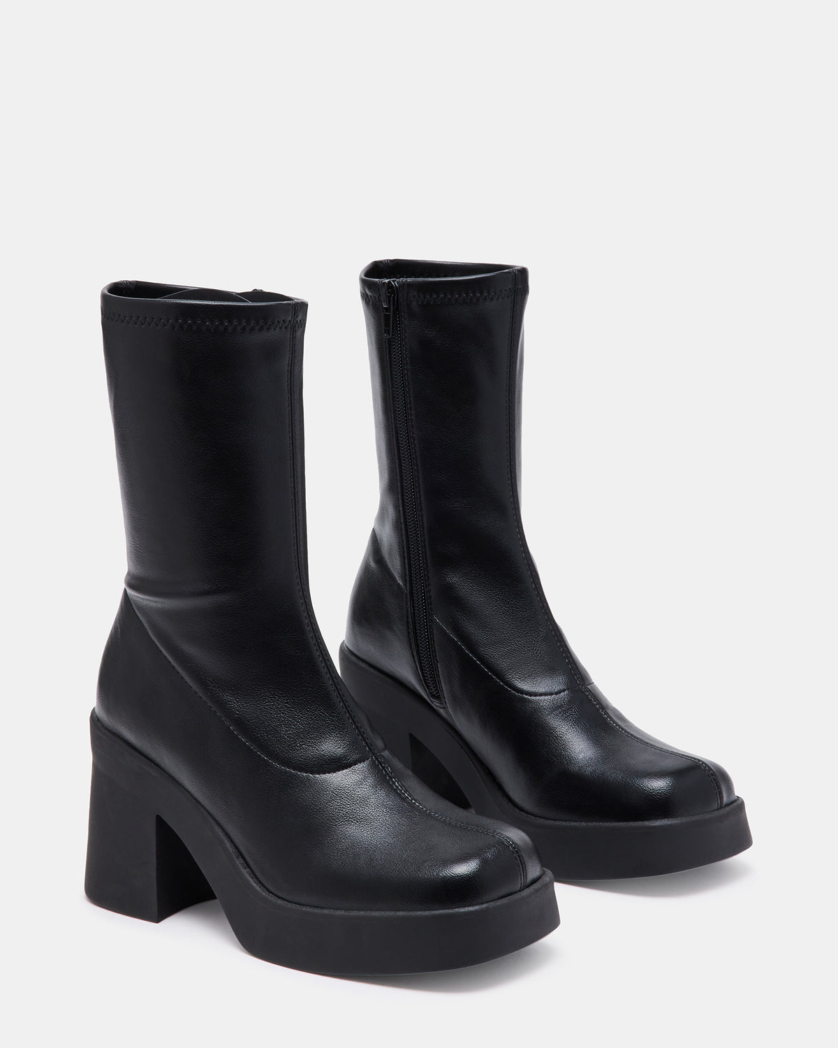 KLAYTON Black Platform Ankle Boot | Women's Booties Steve Madden BLACK