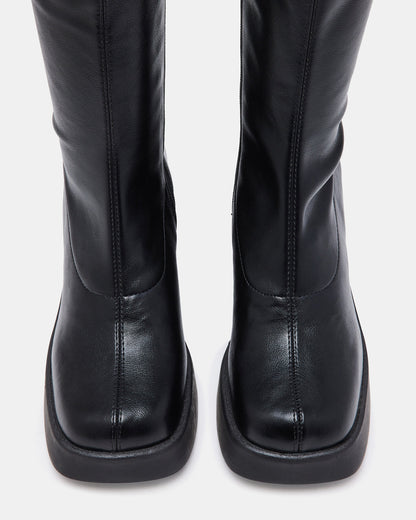 KLAYTON Black Platform Ankle Boot | Women's Booties Steve Madden BLACK