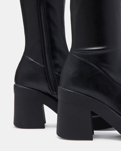 KLAYTON Black Platform Ankle Boot | Women's Booties Steve Madden BLACK