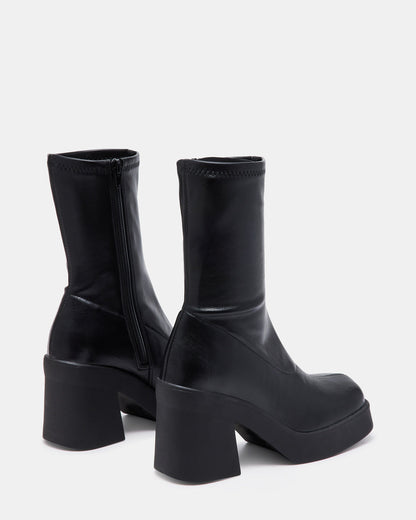 KLAYTON Black Platform Ankle Boot | Women's Booties Steve Madden BLACK