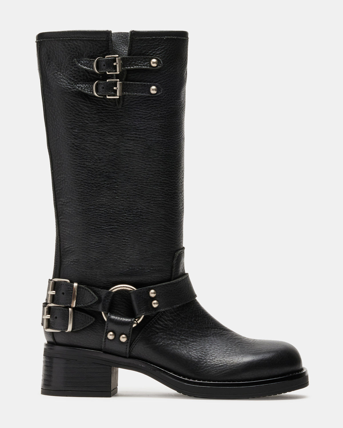 ASTOR Black Leather Knee-High Boot | Women's Boots Steve Madden BLACK LEATHER