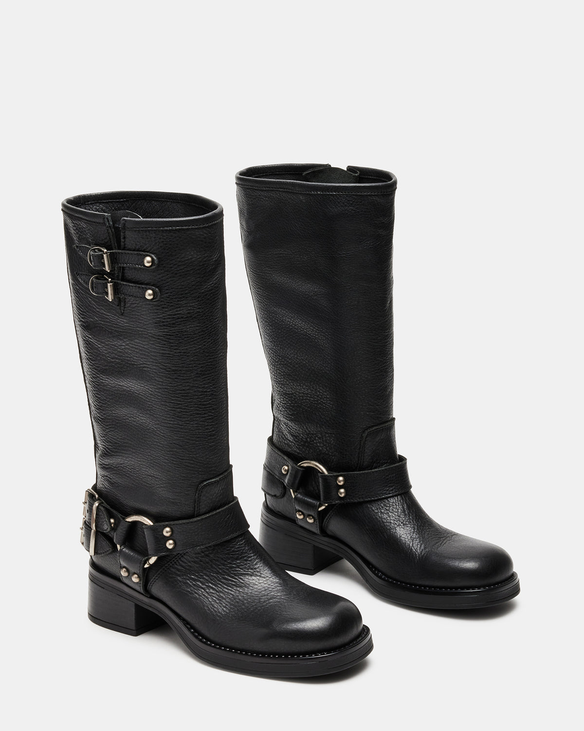 ASTOR Black Leather Knee-High Boot | Women's Boots Steve Madden BLACK LEATHER