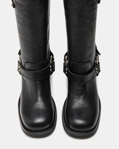 ASTOR Black Leather Knee-High Boot | Women's Boots Steve Madden BLACK LEATHER