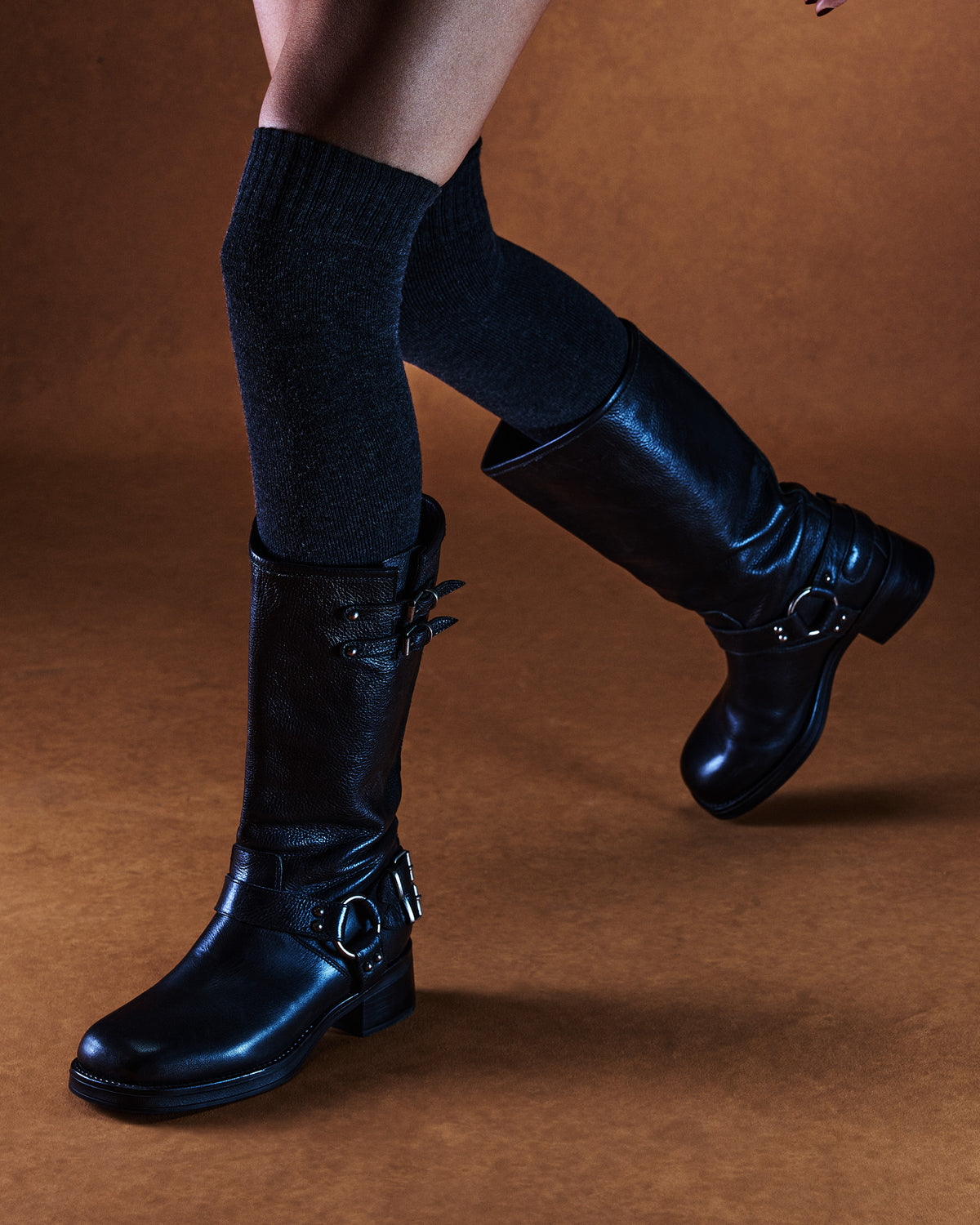ASTOR Black Leather Knee-High Boot | Women's Boots Steve Madden BLACK LEATHER