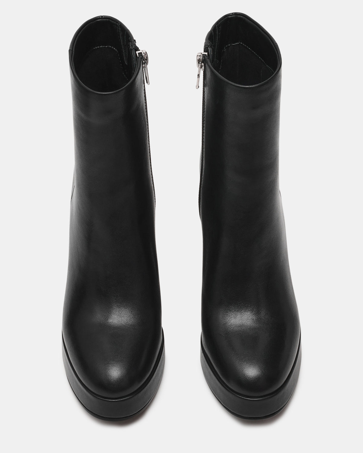 TYRA Black Leather Platform Block Heel Women's Ankle Boot Steve Madden BLACK LEATHER