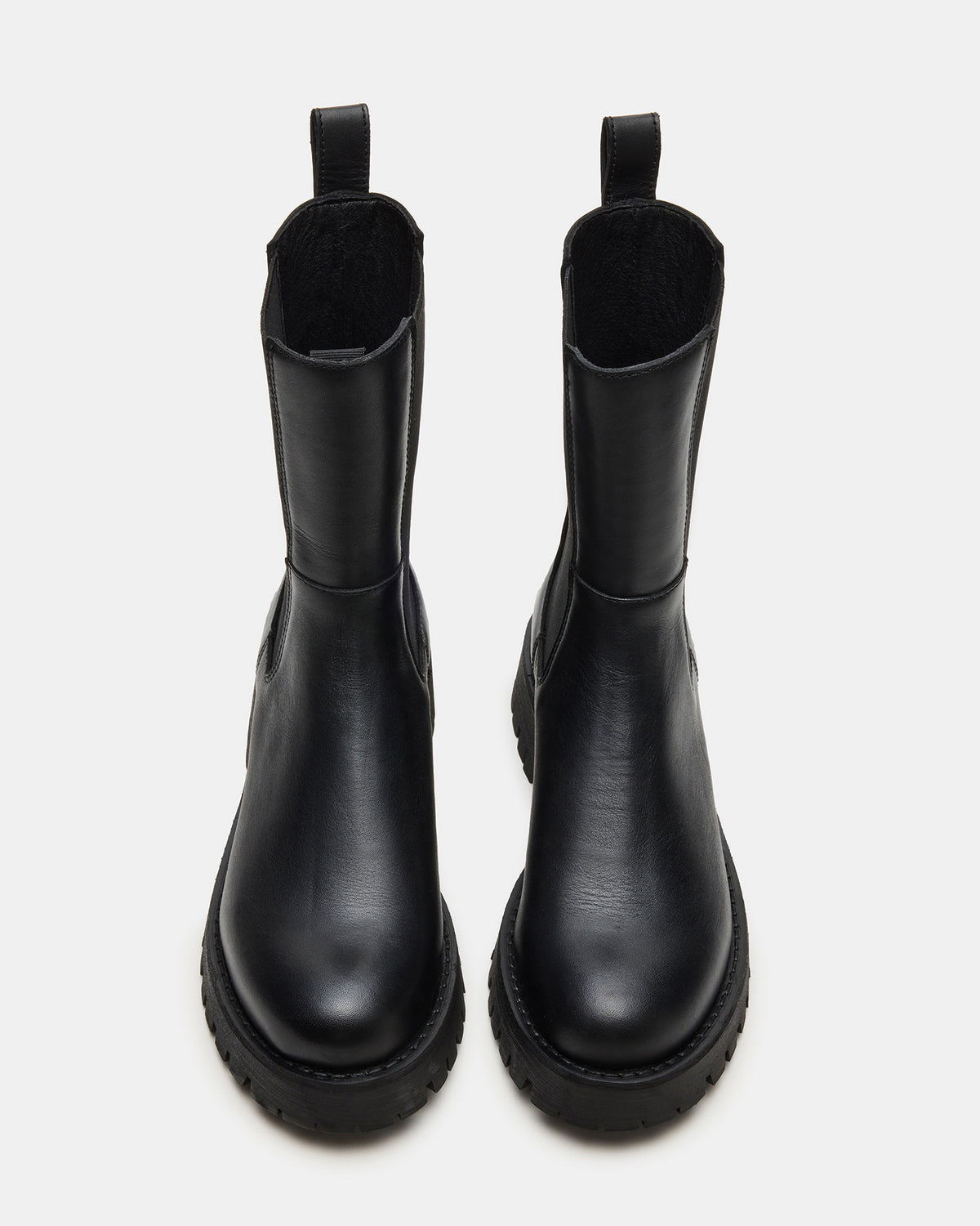 LOWA Black Leather Lug Chelsea Platform Women's Ankle Boot Steve Madden BLACK LEATHER