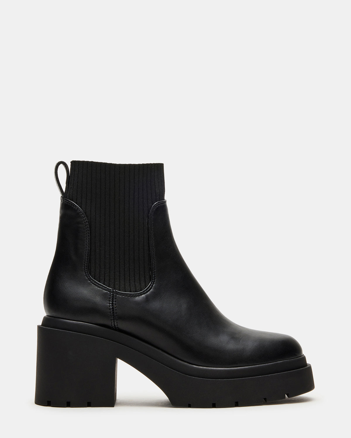 KOA Black Lug Sole Chelsea Women's Ankle Boot Steve Madden BLACK