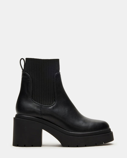 KOA Black Lug Sole Chelsea Women's Ankle Boot Steve Madden BLACK
