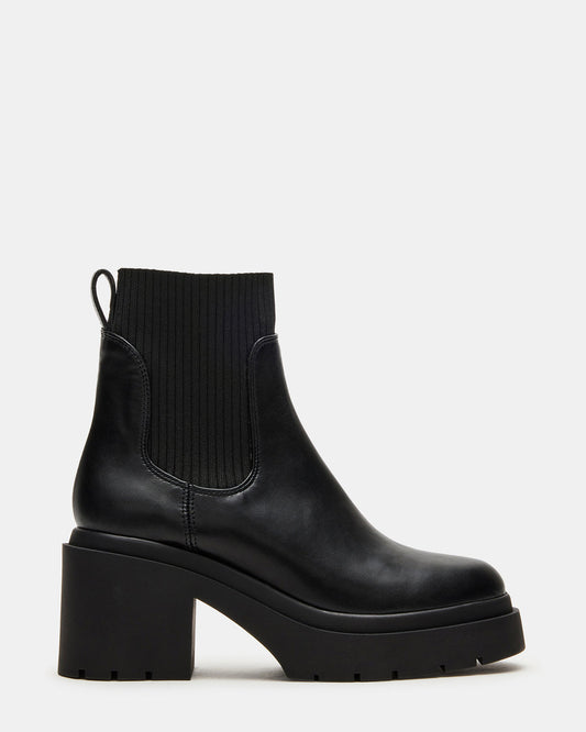 KOA Black Lug Sole Chelsea Women's Ankle Boot Steve Madden BLACK