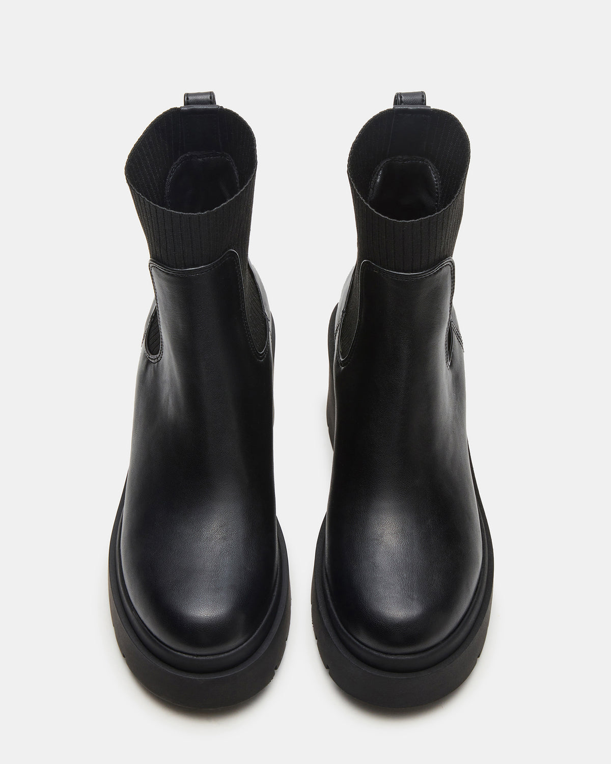 KOA Black Lug Sole Chelsea Women's Ankle Boot Steve Madden BLACK