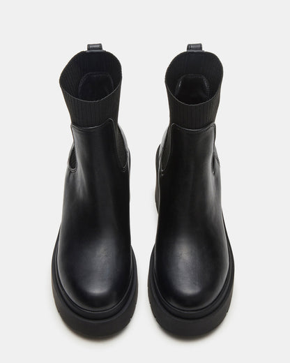 KOA Black Lug Sole Chelsea Women's Ankle Boot Steve Madden BLACK