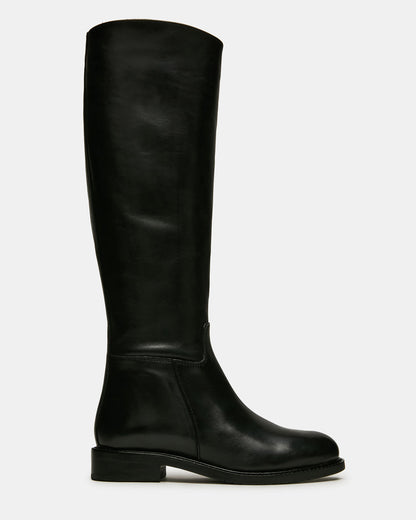 BELMONT Black Leather Knee-High Women's Riding Boot Steve Madden BLACK LEATHER