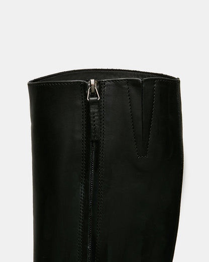 BELMONT Black Leather Knee-High Women's Riding Boot Steve Madden BLACK LEATHER