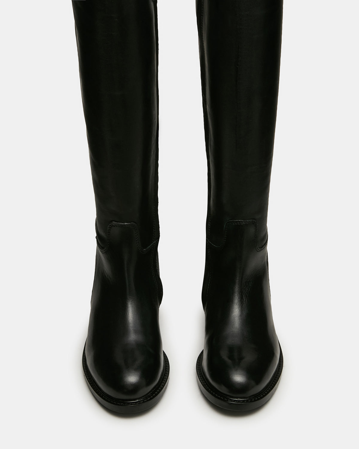 BELMONT Black Leather Knee-High Women's Riding Boot Steve Madden BLACK LEATHER