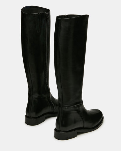 BELMONT Black Leather Knee-High Women's Riding Boot Steve Madden BLACK LEATHER