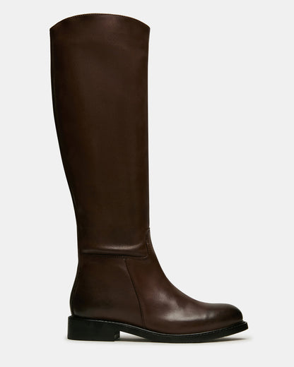 BELMONT Brown Leather Knee-High Women's Riding Boot Steve Madden BROWN LEATHER
