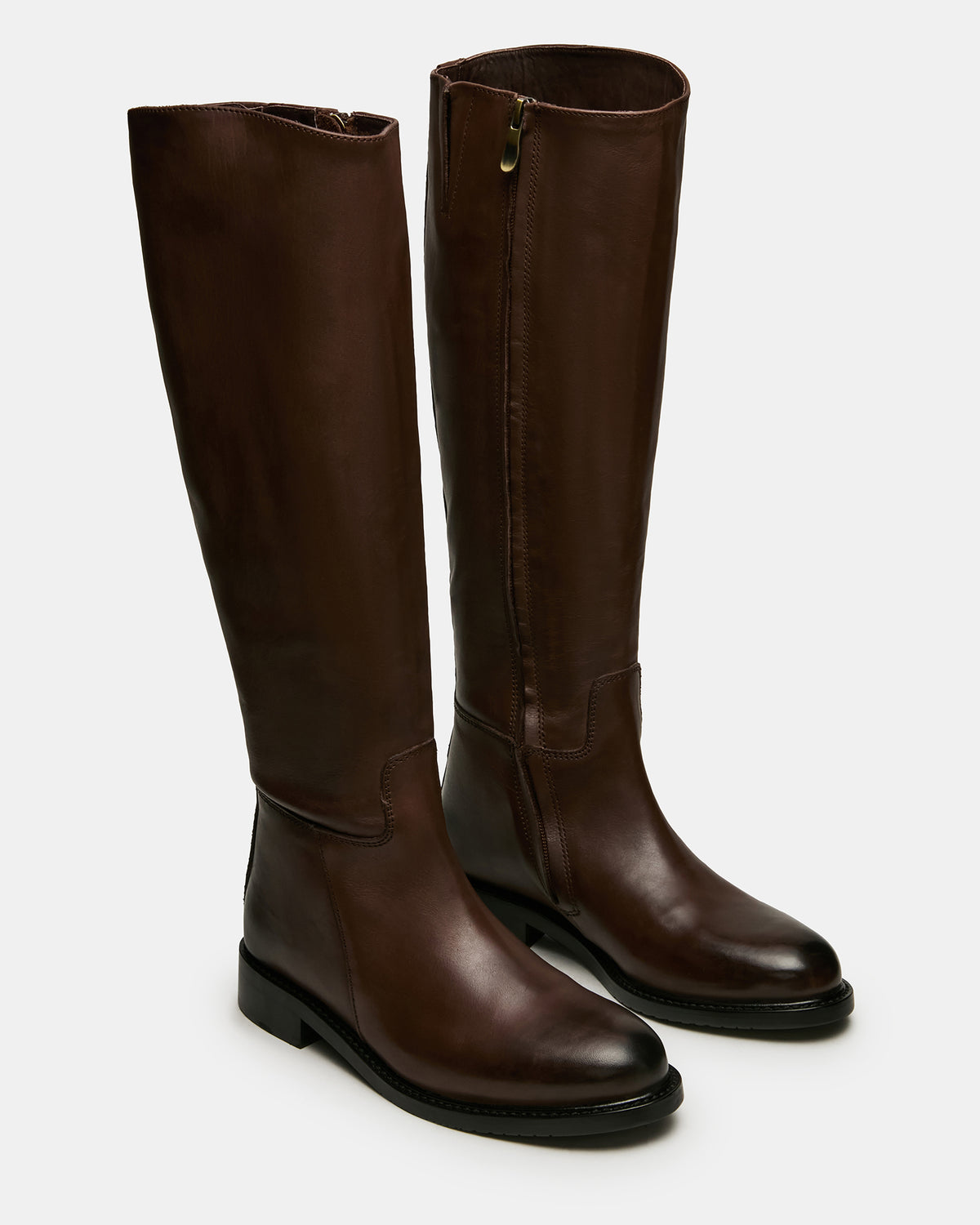 BELMONT Brown Leather Knee-High Women's Riding Boot Steve Madden BROWN LEATHER