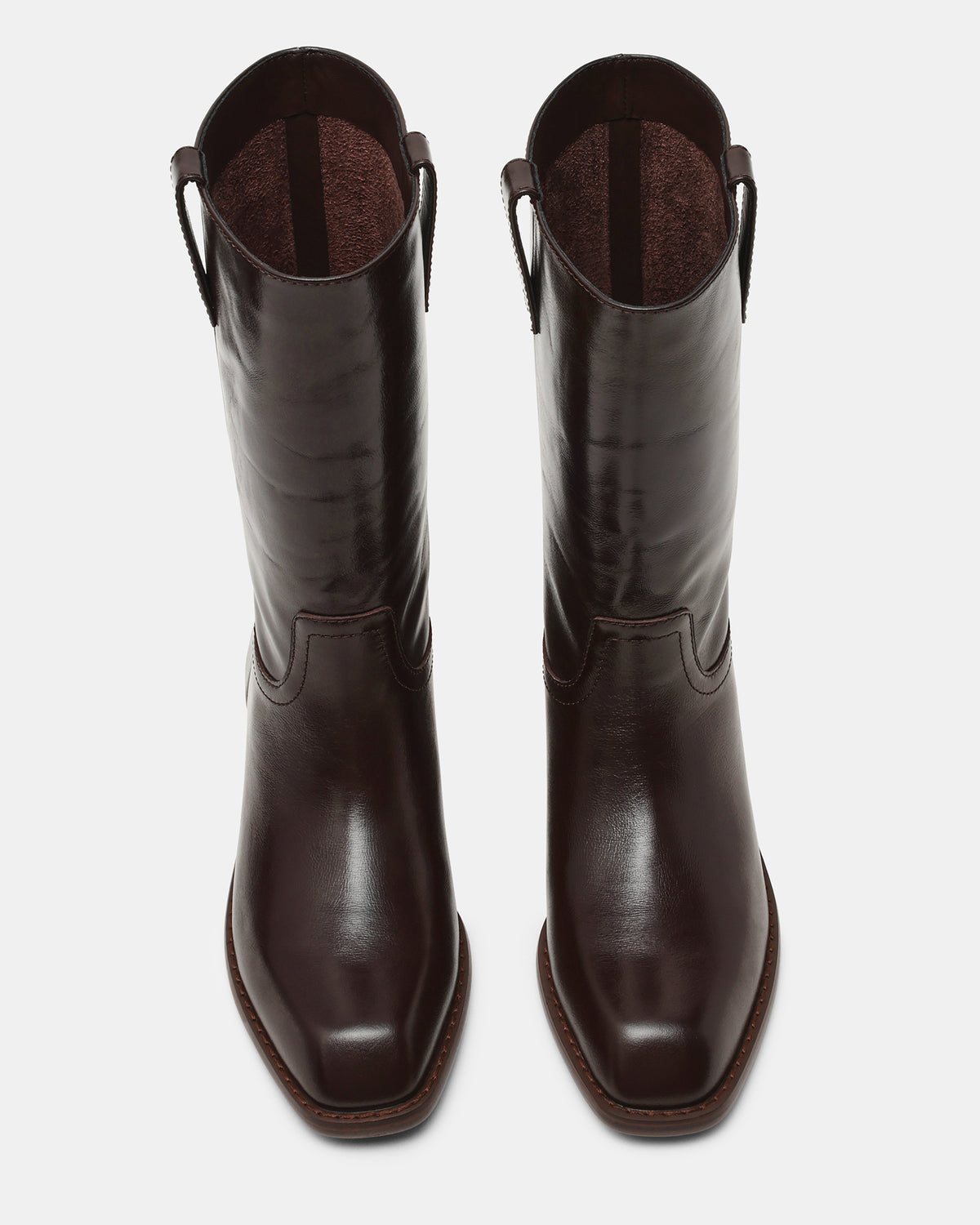 PRIMO Brown Leather Square-Toe Women's Boot Steve Madden BROWN LEATHER