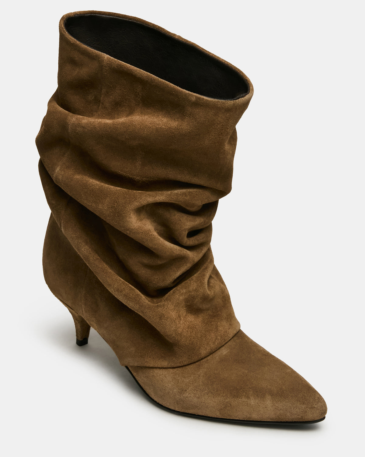 LEXEN Taupe Suede Pointed-Toe Fold-Over Scrunched Women's Ankle Boot Steve Madden TAUPE SUEDE