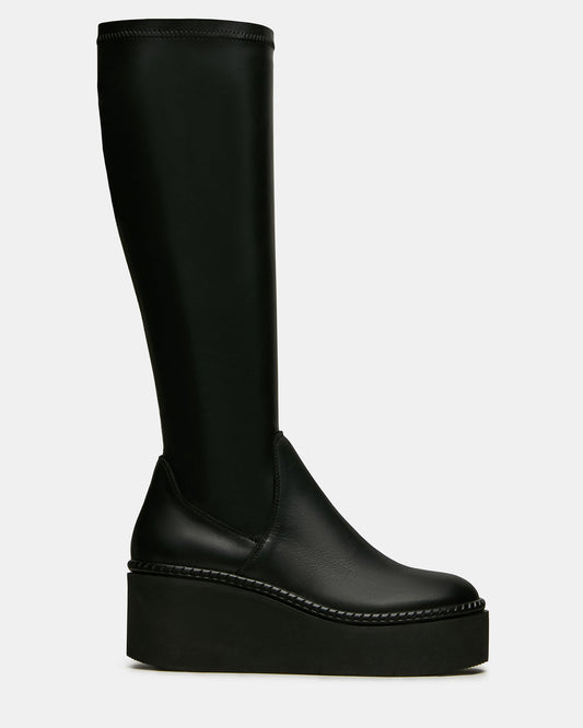 DRACO Black Knee-High Round-Toe Platform Women's Boot Steve Madden BLACK