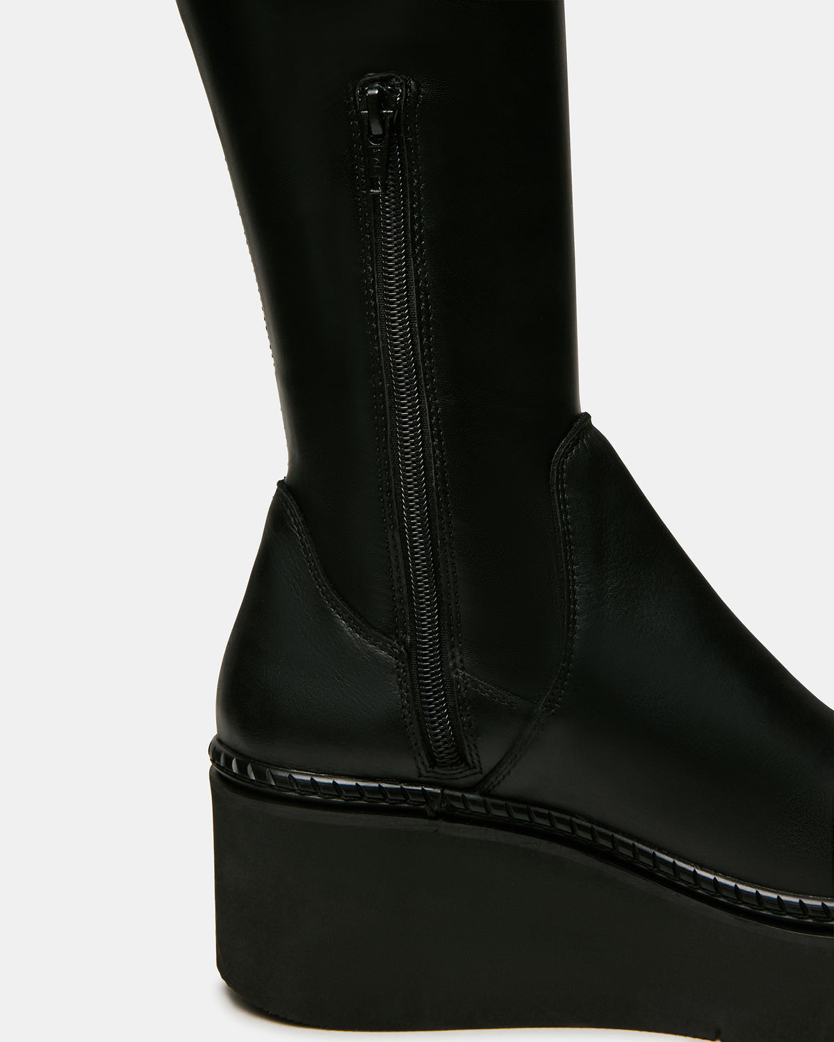 DRACO Black Knee-High Round-Toe Platform Women's Boot Steve Madden BLACK