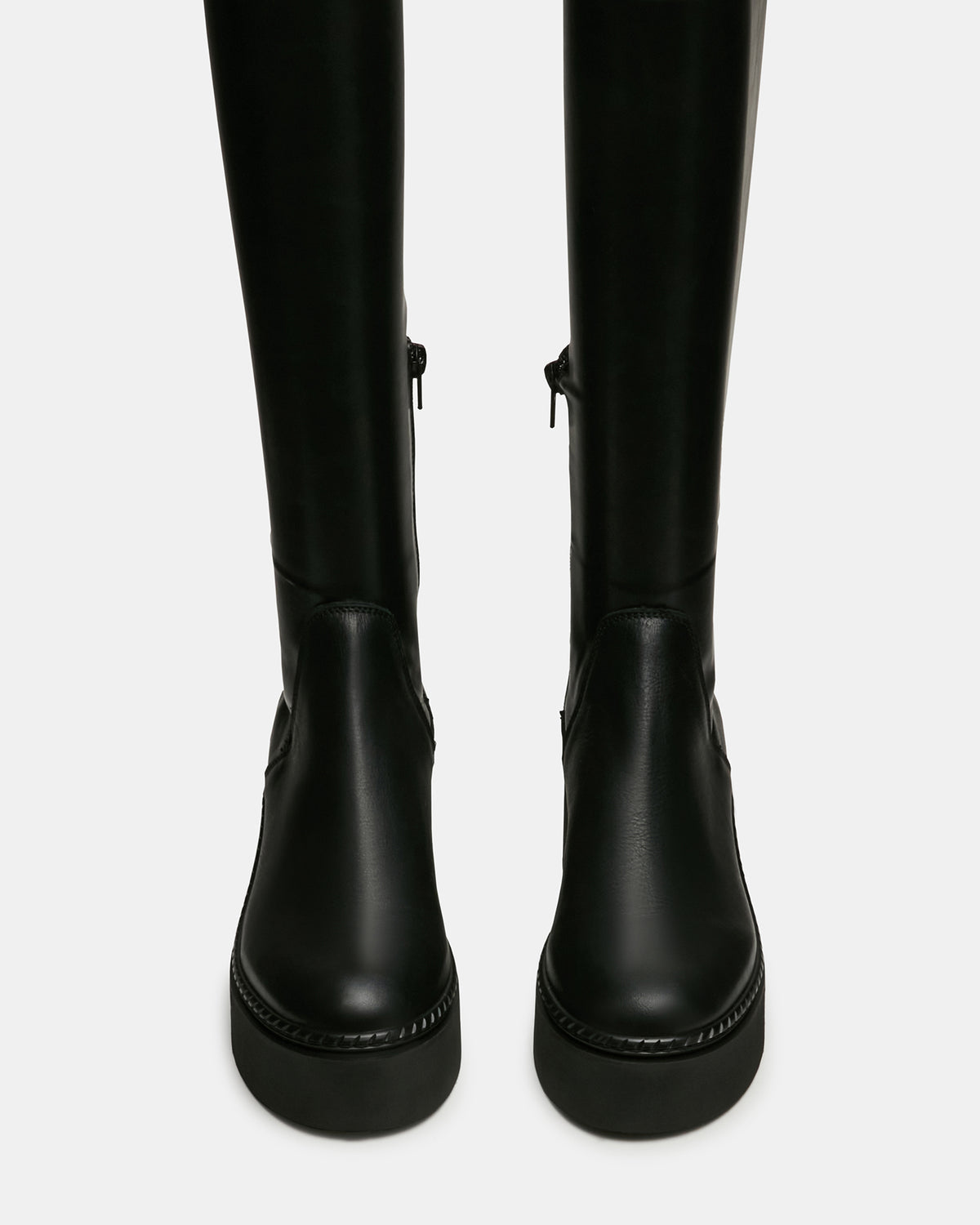 DRACO Black Knee-High Round-Toe Platform Women's Boot Steve Madden BLACK