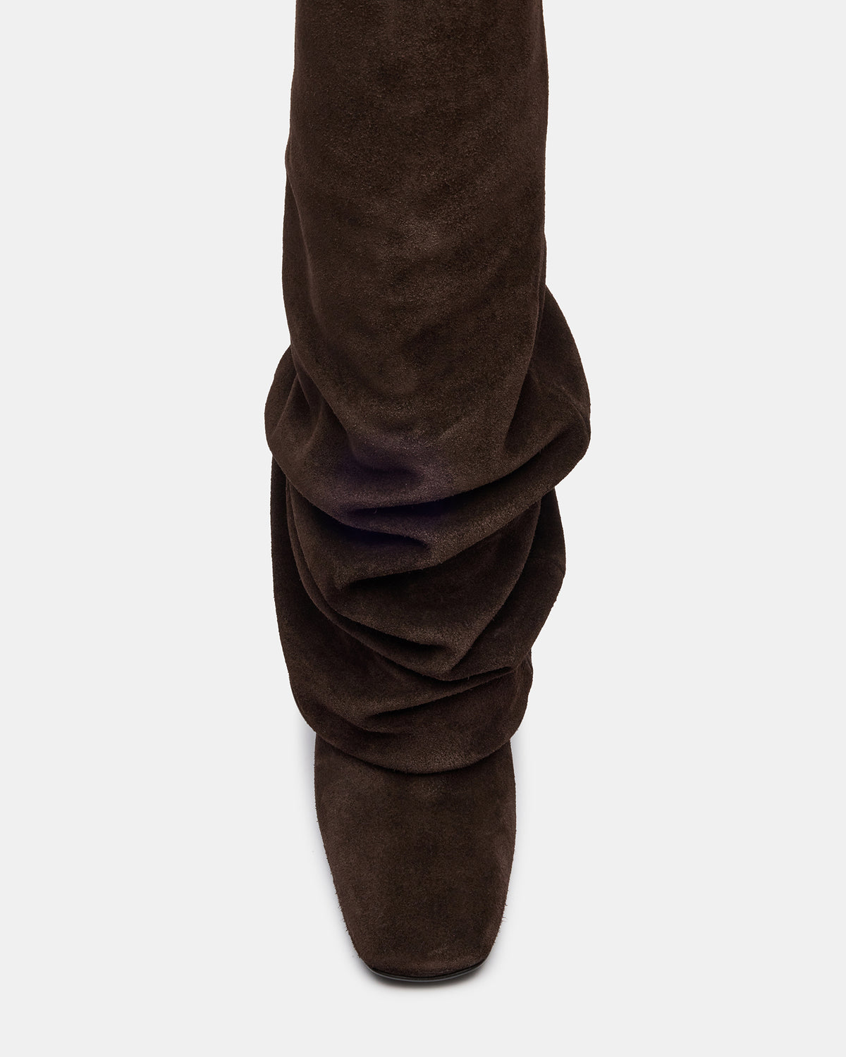 MONTANA Brown Suede Knee-High Square-Toe Wedge Fold-Over Women's Boot Steve Madden BROWN SUEDE