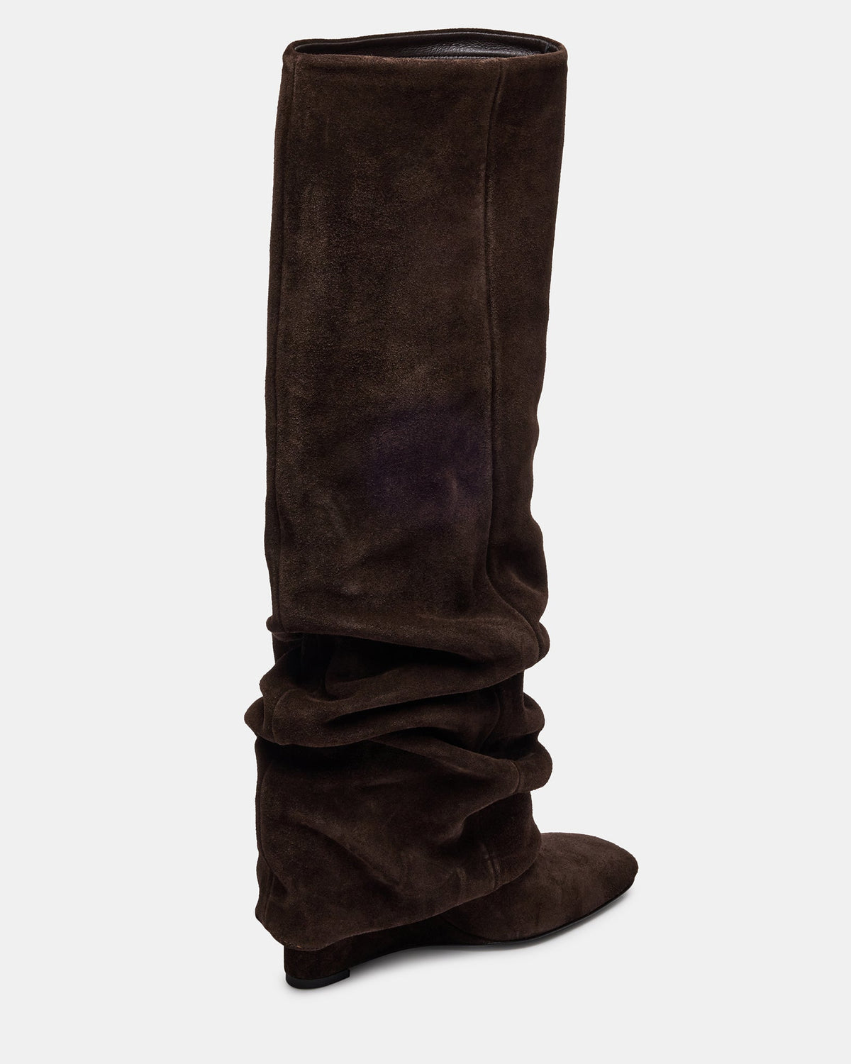 MONTANA Brown Suede Knee-High Square-Toe Wedge Fold-Over Women's Boot Steve Madden BROWN SUEDE