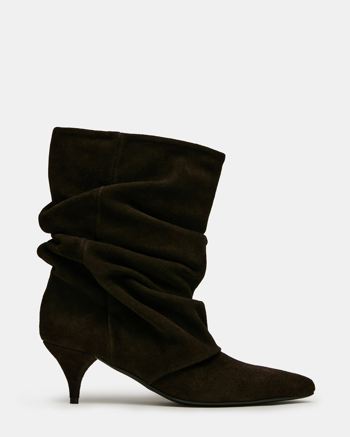 LEXEN Brown Suede Pointed-Toe Fold-Over Scrunched Women's Ankle Boot Steve Madden BROWN SUEDE