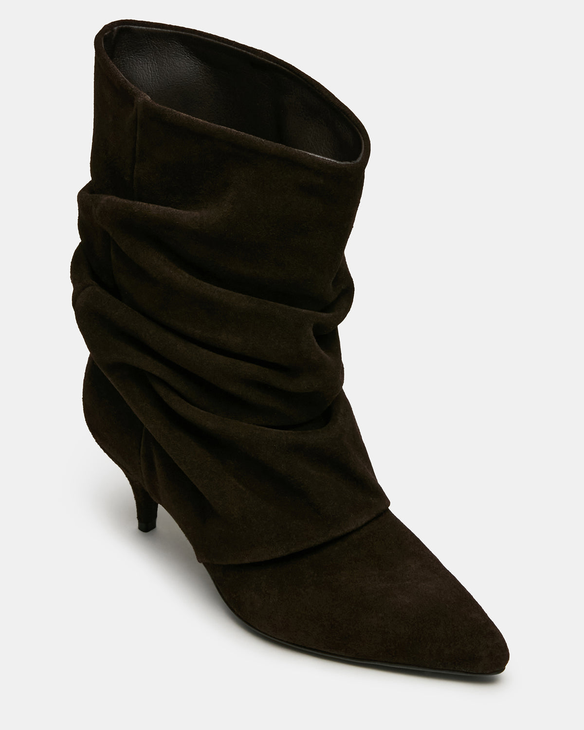 LEXEN Brown Suede Pointed-Toe Fold-Over Scrunched Women's Ankle Boot Steve Madden BROWN SUEDE