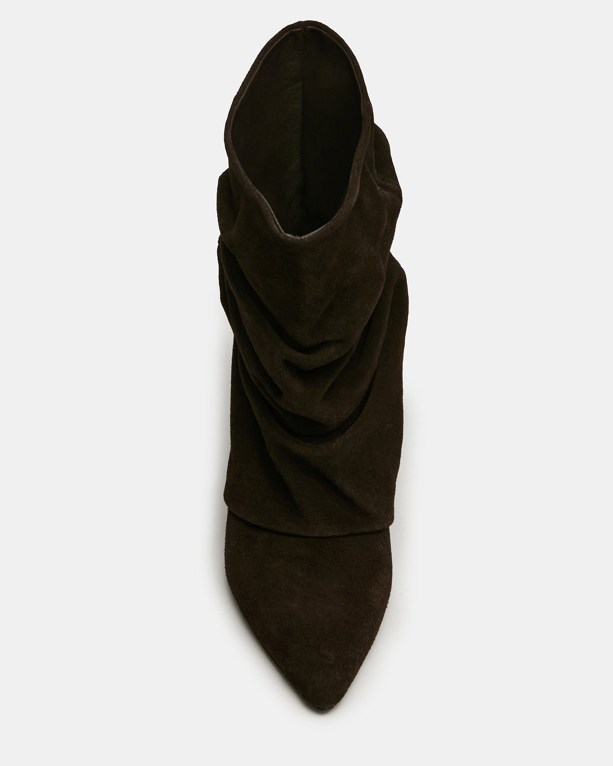 LEXEN Brown Suede Pointed-Toe Fold-Over Scrunched Women's Ankle Boot Steve Madden BROWN SUEDE