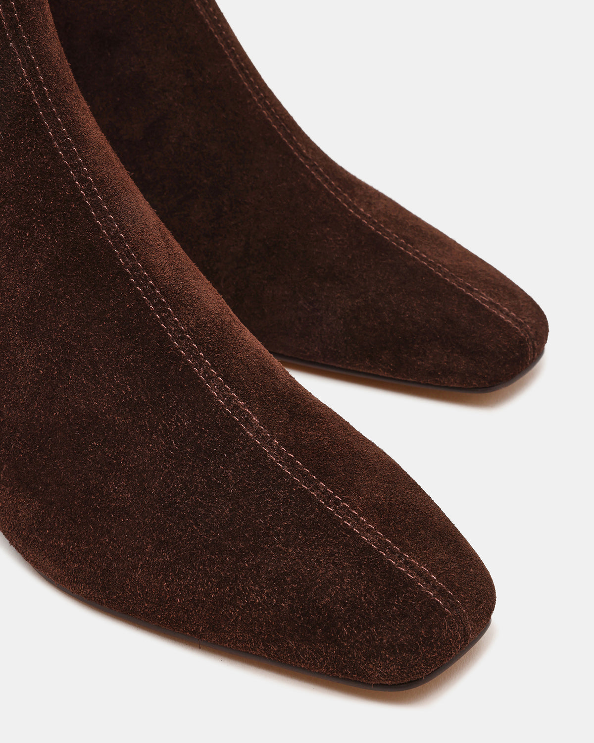 FLAIRE Brown Suede Square-Toe Wedge Bootie Women's Ankle Boot Steve Madden BROWN SUEDE