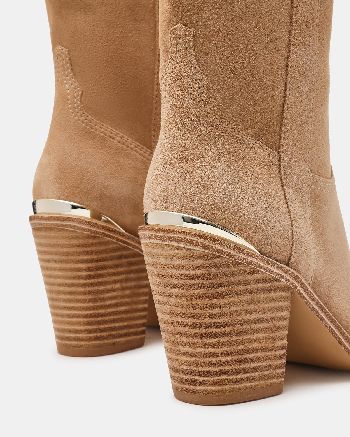 SALLY Sand Suede Pointed-Toe Western Block Heel Women's Boot Steve Madden SAND SUEDE