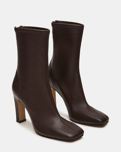 KHELAN Brown Square-Toe Heeled Women's Ankle Boot Steve Madden BROWN