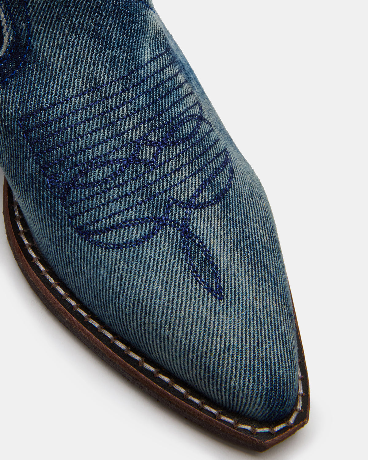 ALBANY Denim Fabric Pointed-Toe Women's Western Boot Steve Madden DENIM FABRIC