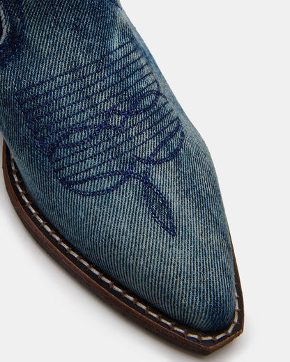 ALBANY Denim Fabric Pointed-Toe Women's Western Boot Steve Madden DENIM FABRIC