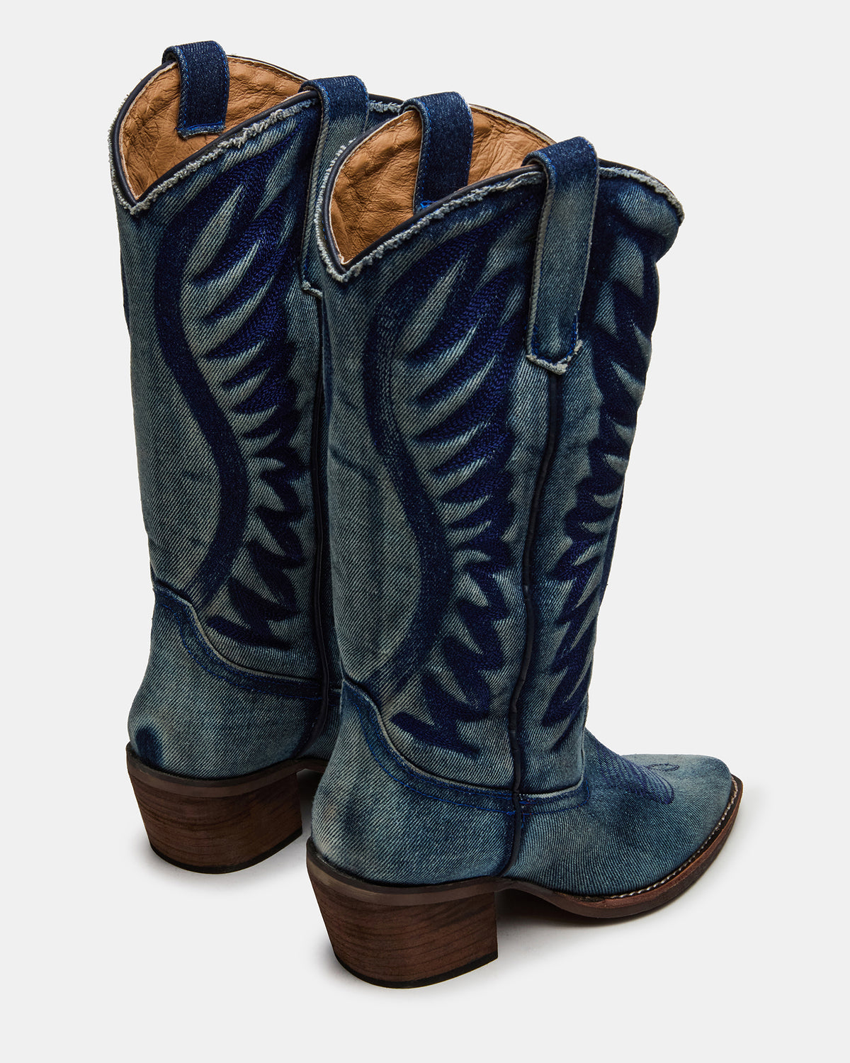 ALBANY Denim Fabric Pointed-Toe Women's Western Boot Steve Madden DENIM FABRIC