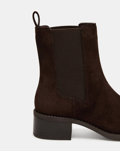 KAPLAN Brown Suede Chelsea Block Heel Women's Ankle Boot Steve Madden BROWN SUEDE